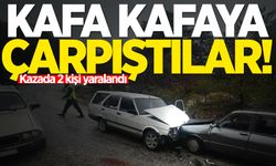 İki otomobil kafa kafaya çarpıştı: 2 yaralı