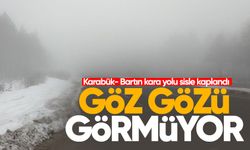 Karabük- Bartın kara yolu sisle kaplandı