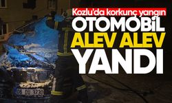 Kozlu'da korkunç yangın: Otomobil alev alev yandı!