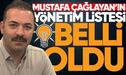 İl Başkanı Mustafa Çağlayan'ın yönetim listesi belli oldu