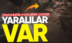 Otomobil ile motosiklet çarpıştı: Yaralılar var!