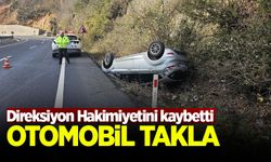 Zonguldak-Ereğli kara yolunda otomobil takla attı; sürücüsü yaralandı