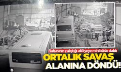 Zonguldak'ta akılalmaz olay: Babasının çalıştığı atölyeye minibüsle daldı!