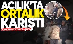 Acılık'ta ortalık karıştı: Sürücüler birbirine girdi, trafik durdu!