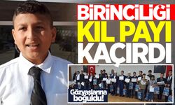 Birinciliği kıl payı kaçıran öğrenci gözyaşlarına boğuldu