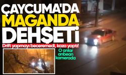 Çaycuma'da maganda dehşeti: Drift yapmayı beceremeyip kaza yaptı!