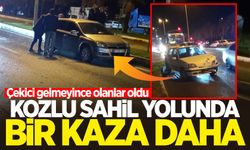 Çekici gelmeyince olanlar oldu: Kozlu sahil yolunda peş peşe kaza!