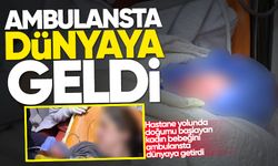 Hastane yolunda doğumu başlayan kadın bebeğini ambulansta dünyaya getirdi