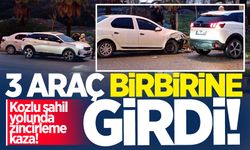 Kozlu sahil yolunda feci kaza: 3 araç birbirine girdi!