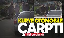 Motosikletli kurye otomobile çarptı: 1 yaralı