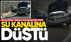 Zonguldak - Ankara karayolunda kaza: Su kanalına düştü!