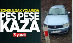 Zonguldak yolunda peş peşe kazalar: 3 kişi yaralandı!