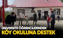 Üniversite öğrencilerinden köy okuluna anlamlı destek