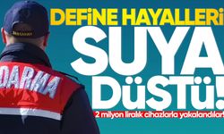 Define hayalleri suya düştü: 2 milyon liralık cihazlarla define ararken yakalandılar!