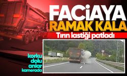 Ilıksu'da tırın lastiği patladı: Facia ucuz atlatıldı!