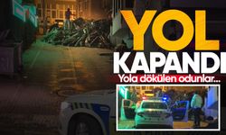 Yola dökülen odunlar trafik akışını engelledi