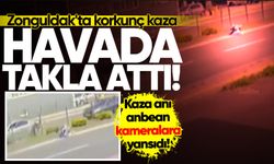 Zonguldak'ta korkunç kaza: Motosiklet havada takla attı!