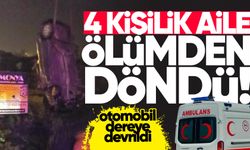 Zonguldak’ta otomobil dereye devrildi: 4 yaralı