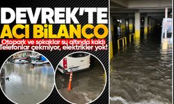 Devrek’te sağanak yağış hayatı felç etti: Elektrik kesildi, sokaklar su altında!