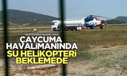 Çaycuma Havalimanı'nda yangın söndürme helikopteri deposunu doldurdu