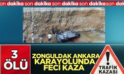 Zonguldak- Ankara karayolunda otomobil dereye uçtu: 3 ölü!