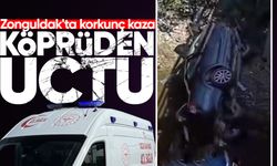 Zonguldak'ta korkunç kaza: Otomobil köprüden uçtu!