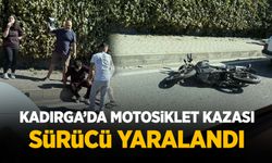 Motosiklet hızını alamayınca devrildi! 2 yaralı