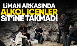 Liman arkasında alkol içenler SİT’ine takmadı