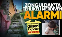 Zonguldak’ta tehlikeli merdiven alarmı: İki çocuk yaralandı!