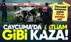 Çaycuma'da katliam gibi kaza: Otomobil kamyona saplandı! Ölü ve yaralılar var!