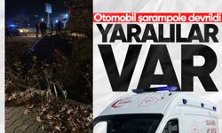Otomobil şarampole devrildi; 2 yaralı