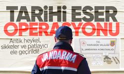 Tarihi eser operasyonu: Antik heykel, sikkeler ve patlayıcı ele geçirildi!