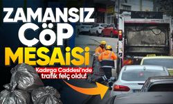 Zamansız çöp mesaisi Kadırga Caddesi’ni felç etti!
