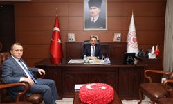 Vali Osman Hacıbektaşoğlu, İl Nüfus ve Vatandaşlık Müdürü Tolga Abalı’yı kabul etti