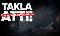 Çaycuma'da korkutan kaza: Takla attı, ölümden döndü!
