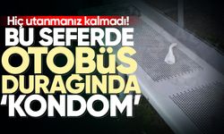 Zonguldak’ta iğrenç görüntü: Otobüs durağına kondom attılar!