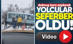 Zonguldak’ta dolmuş, kara saplandı: Yolcular seferber oldu!