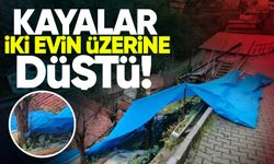 Zonguldak'ta kayalar iki evin üzerine düştü