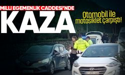Milli Egemenlik Caddesi’nde kaza: Otomobil ile motosiklet çarpıştı!
