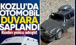 Kozlu'da otomobil duvara saplandı: Kadın yolcu sıkıştı!