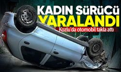 Kozlu'da otomobil takla attı: Kadın sürücü yaralandı!
