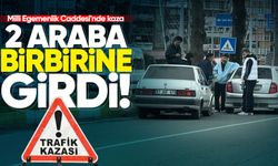 Milli Egemenlik Caddesi'nde kaza: 2 araba birbirine girdi!
