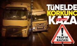 Tünelde korkunç kaza: 2 tır çarpıştı!