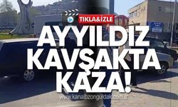 Ayyıldız kavşakta kaza!