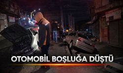 Acılık’ta ilginç kaza: Otomobil boşluğa düştü