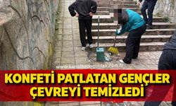 Devrek’te doğum günü kutlaması çevreyi kirletti: Gençlere temizlettirildi