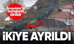 Seyir halindeki tren ikiye ayrıldı