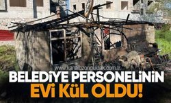 Belediye personelinin evi yandı