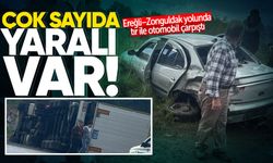 Ereğli–Zonguldak yolunda tır ile otomobil çarpıştı: Çok sayıda yaralı var!