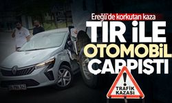 Ereğli'de korkutan kaza: Tır ile otomobil çarpıştı!
